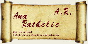 Ana Ratkelić vizit kartica